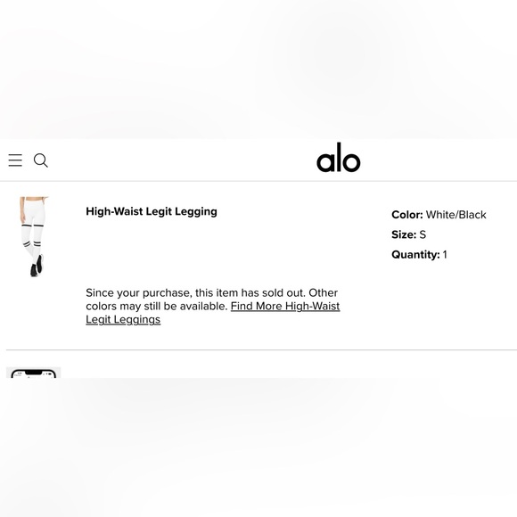 Alo high waist legit legging white/black size small - Picture 2 of 2